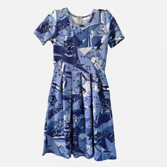 LuLaRoe Disney Nightmare Before Christmas Dress Sz Small – Skater Fit & Flare - Picture 2 of 10